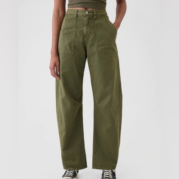 GAP Pants - Gap High Rise Twill Barrel Pants Size 2
